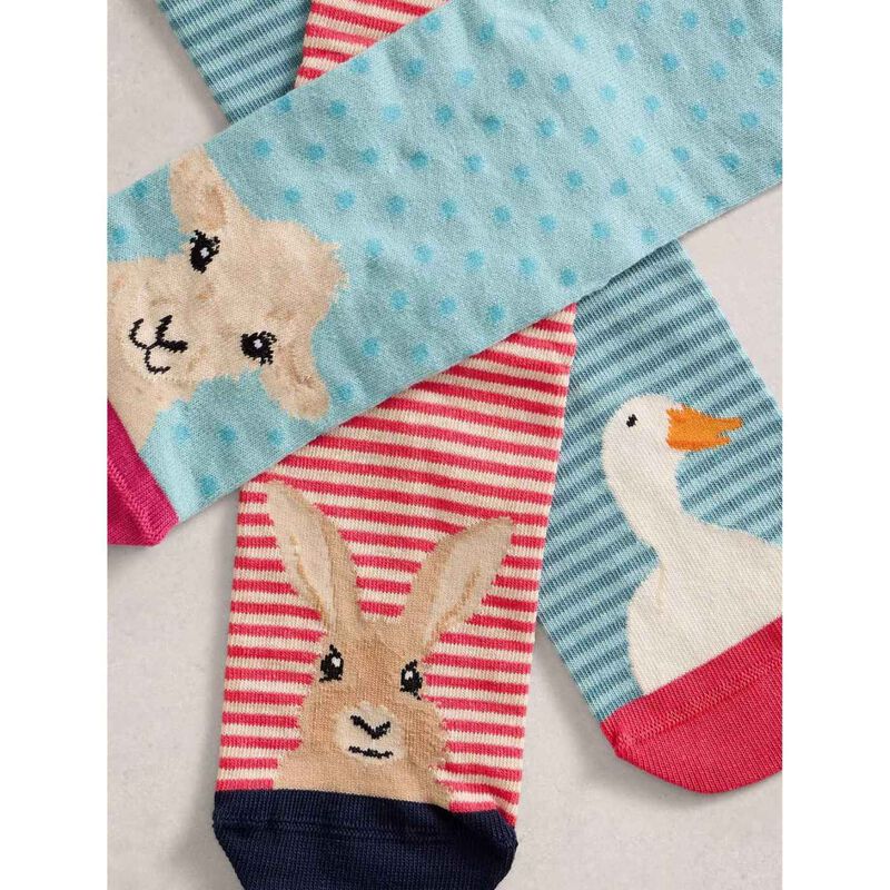 White Stuff Farmyard Socks 3-Pack image number 1